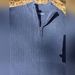 Chapsman pullover textured sweater with zipper front size XL